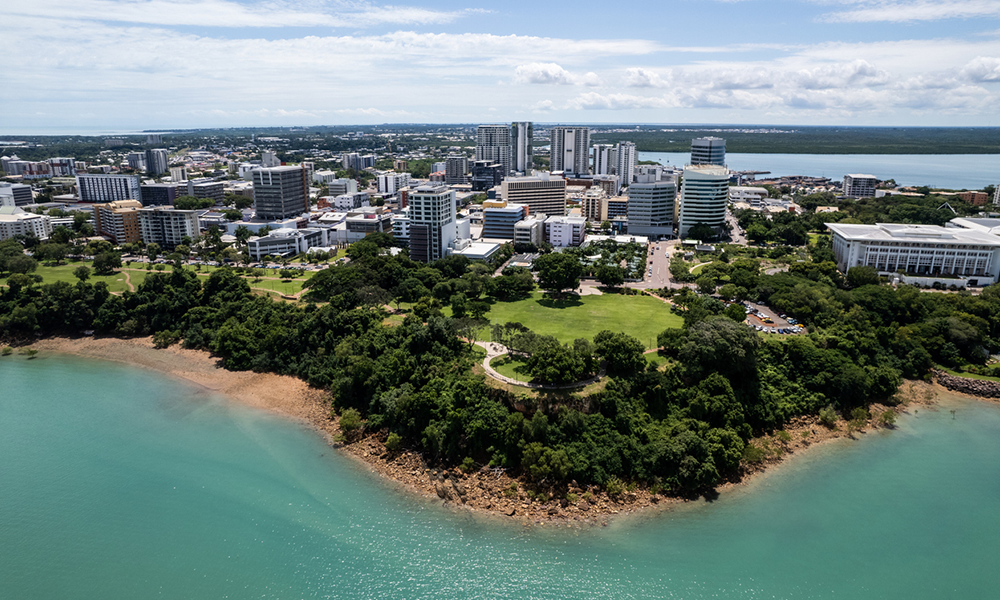 A view of the Darwin City Centre from the water, Darwin Australia