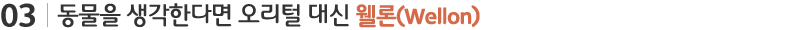 동물을 생각한다면 오리털 대신 웰론