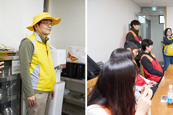 ‘생태계교란 식물 제거 봉사활동에 참여하기 위해 이촌한강공원에 집결한 SK이노베이션 계열 구성원들