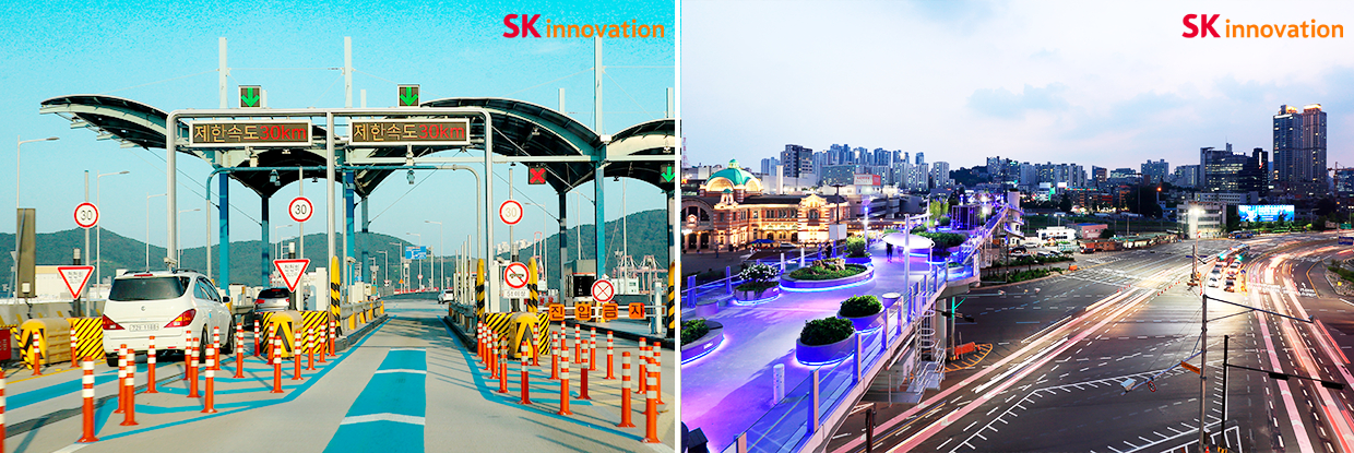 운전자의 안전운전을 돕기 위해 도로 위에 그려지는 주행유도선