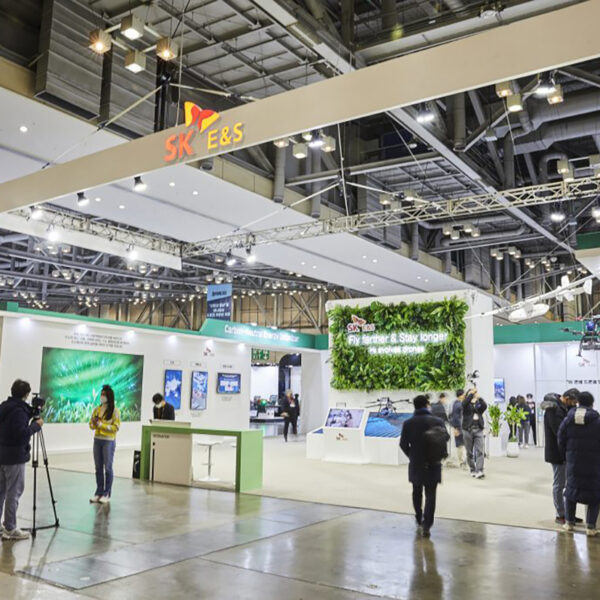 24~26일 부산 벡스코(BEXCO)에서 열리는 ‘2022 드론쇼코리아’ SK E&S 전시관 전경.