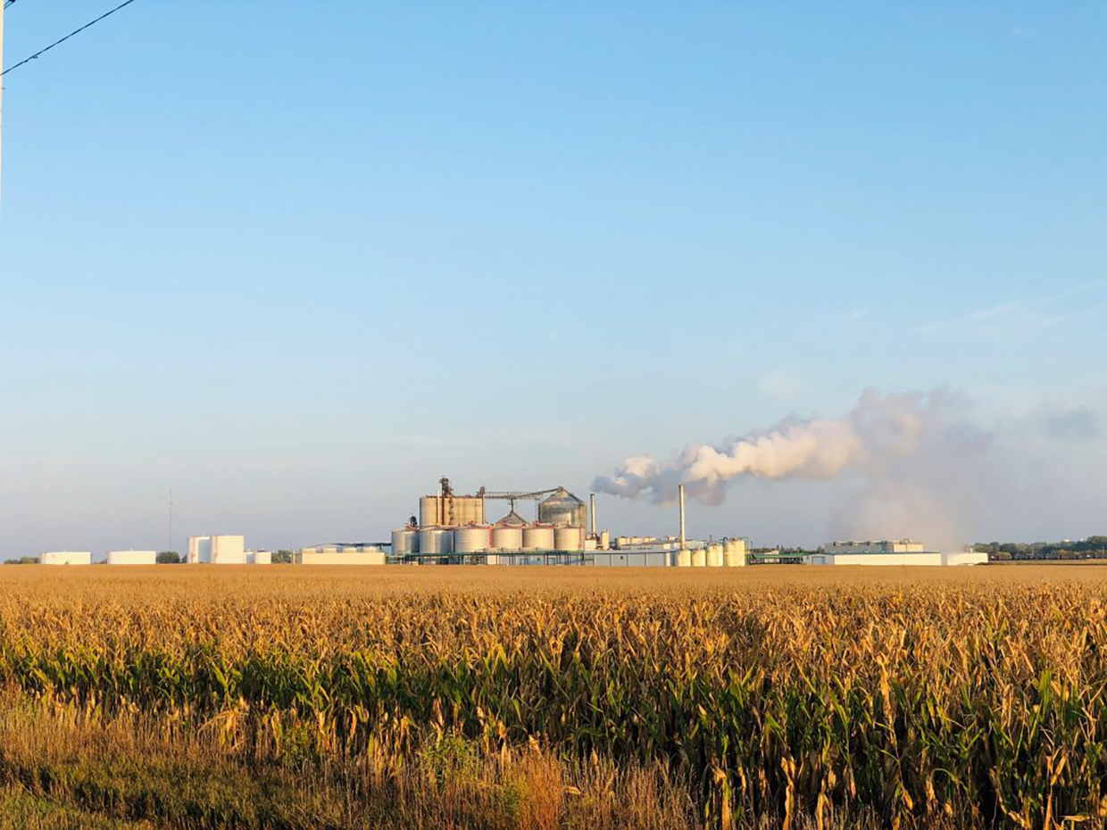 미국 중서부에 위치한 바이오에탄올 생산설비단지 전경
