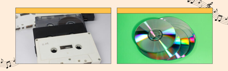 카세트테이프(좌)와 CD(우)